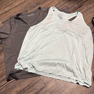 Under Armor vneck Heatgear tshirt and racerback tank- 2x